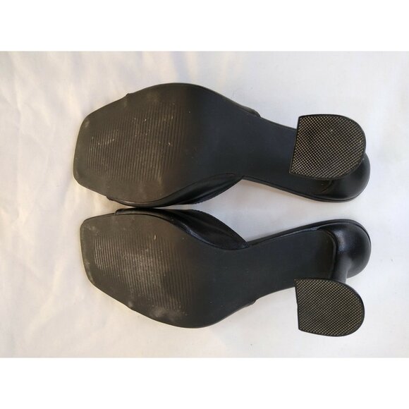 Cape Robbin Lithe Womens 8.5 Sexy High Spool Heels Black Square Open Toe Shoes - Picture 6 of 7